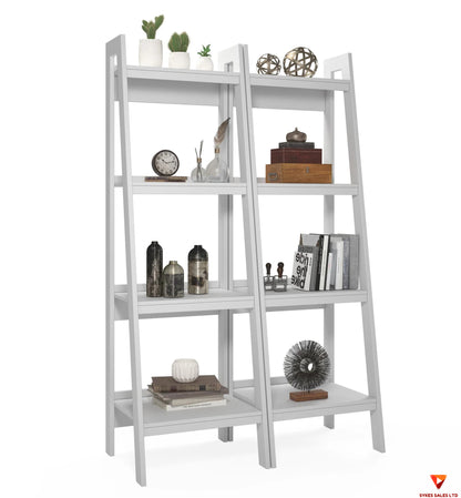 Regina four-layer ladder-shaped bookcase (set of two)
