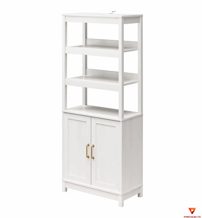 peaceful double-door bookcase
