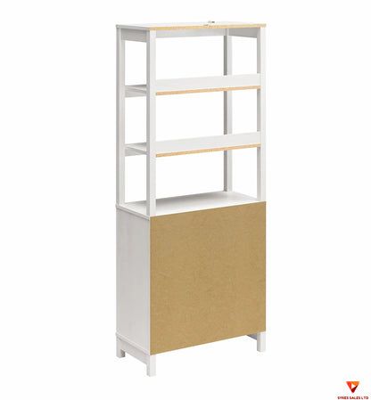 peaceful double-door bookcase