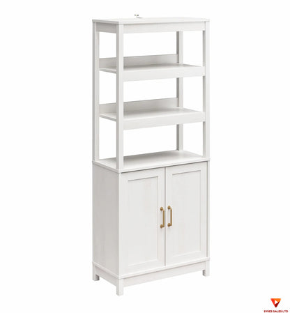 peaceful double-door bookcase