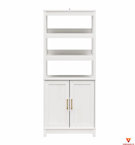 peaceful double-door bookcase
